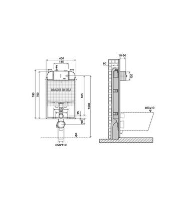 Cassetta da incasso oli oli74 plus simflex 8 cm con placca bianca e canotto