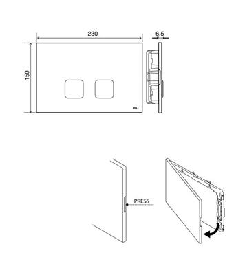 Cassetta da incasso oli oli74 plus simflex 8 cm con placca bianca e canotto