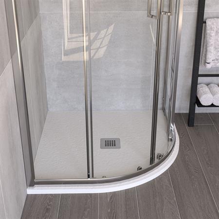Piatto doccia stone semicircolare 90x90 bianco effetto pietra slim