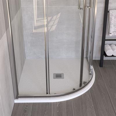 Piatto doccia stone semicircolare 90x90 bianco effetto pietra slim