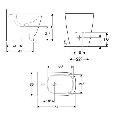 Coppia sanitari vaso bidet e coprivaso rallentato geberit smyle square a terra rimfree