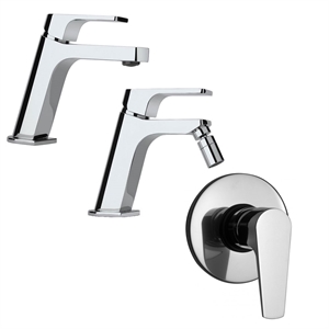 SET MISCELATORI PAINI ATACAMA LAVABO BIDET E DOCCIA INCASSO CROMATO