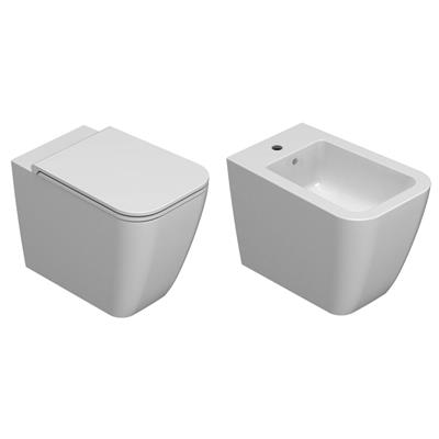 VENDITA COPPIA SANITARI VASO BIDET E COPRIVASO RALLENTATO GLOBO STONE A TERRA