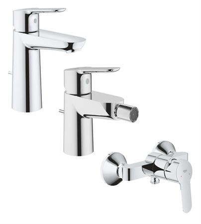 Set miscelatori grohe bauedge lavabo bidet e doccia esterno cromato