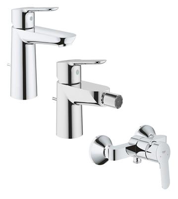 Set miscelatori grohe bauedge lavabo bidet e doccia esterno cromato