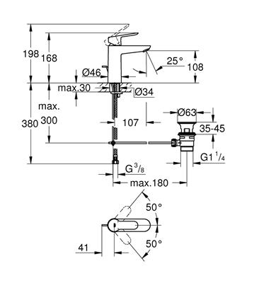 Set miscelatori grohe bauedge lavabo bidet e doccia esterno cromato