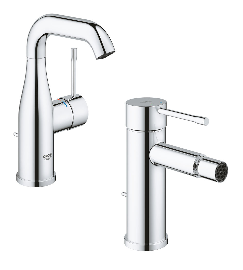 SET MISCELATORI GROHE ESSENCE LAVABO E BIDET CROMATO