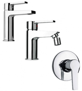 SET MISCELATORI PAINI LE MANS LAVABO BIDET E DOCCIA INCASSO CROMATO