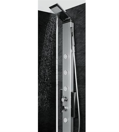 Colonna doccia idromassaggio drop evo 140 in alluminio con miscelatore monocomando