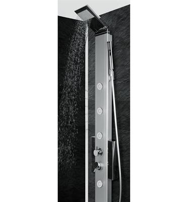 Colonna doccia idromassaggio drop evo 140 in alluminio con miscelatore monocomando