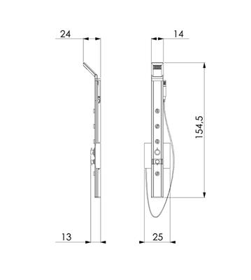 Colonna doccia idromassaggio drop evo 140 in alluminio con miscelatore monocomando