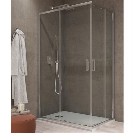 Box doccia angolare 75x80 h 195 cm cristallo trasparente 6 mm