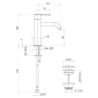 Miscelatore lavabo paini trenta t3cr211sr cromato