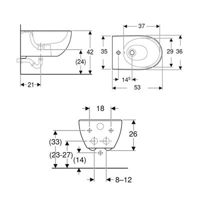 Coppia sanitari vaso bidet e coprivaso rallentato geberit selnova premium sospesi rimfree