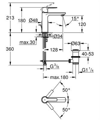 VENDITA SET MISCELATORI GROHE LINEARE LAVABO E BIDET TAGLIA S CROMATO