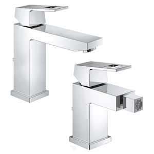 SET MISCELATORI GROHE EUROCUBE LAVABO M E BIDET S CROMATO