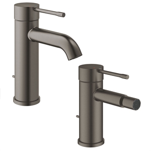 SET MISCELATORI GROHE ESSENCE LAVABO E BIDET GRAFITE SPAZZOLATO