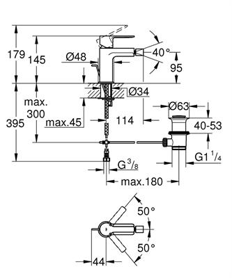 VENDITA SET MISCELATORI GROHE LINEARE LAVABO E BIDET TAGLIA S SATINATO SUPER STEEL