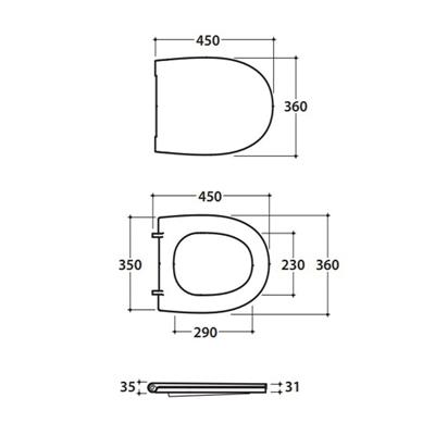 Coppia sanitari vaso bidet e coprivaso tradizionale globo 4all sospesi 54x36 senzabrida