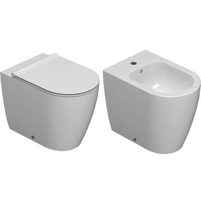 Coppia sanitari vaso bidet e coprivaso tradizionale globo mode a terra senzabrida