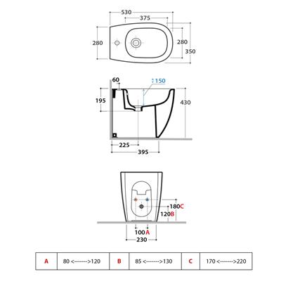 Bidet globo daily dn009 53x35 bianco lucido a terra