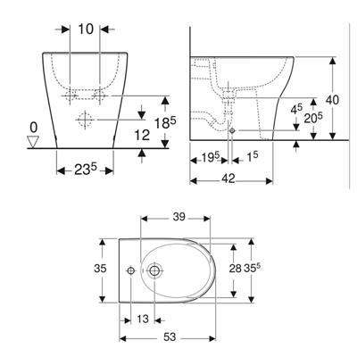 Coppia sanitari vaso bidet e coprivaso rallentato geberit selnova premium a terra rimfree