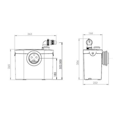 Trituratore wc sanitrit sfa modello sanitop up