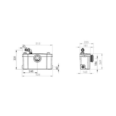 Trituratore wc sanitrit sfa modello saniplus up
