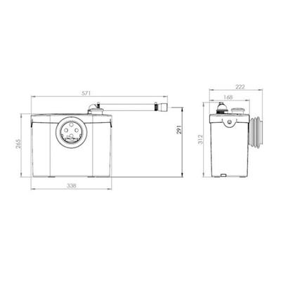 Trituratore per wc sanitrit sfa modello sanitrit up