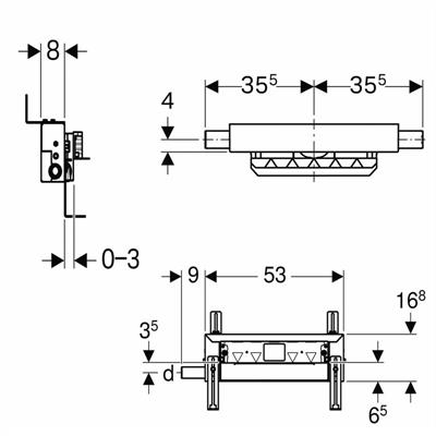 Modulo da incasso combifix geberit con scarico a parete per docce 457.536.00.1