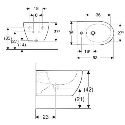 Coppia sanitari geberit vaso alba con coprivaso rallentato e bidet acanto sospesi