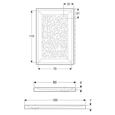 Piatto doccia geberit bastia rettangolare 80x120 in ceramica h 7cm