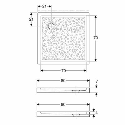 Piatto doccia geberit bastia quadrato 80x80 in ceramica h 7cm