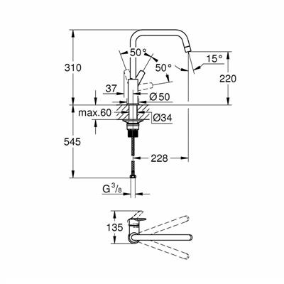 Miscelatore lavello grohe start 30470000 monocomando cromato