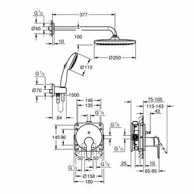 Set doccia grohe vitalio start 250 25292000 cromato