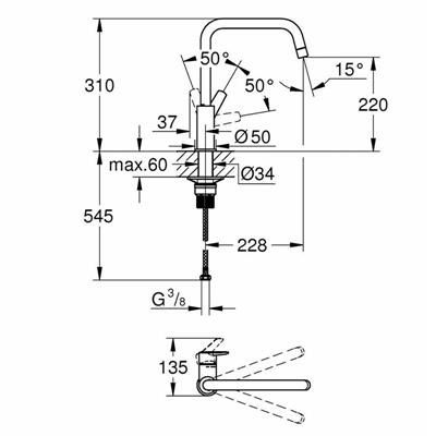 Miscelatore lavello grohe start 304702430 monocomando nero opaco