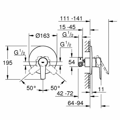 Set miscelatori grohe start lavabo bidet e doccia incasso cromato
