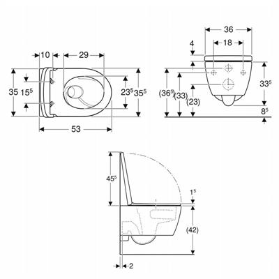 Vaso geberit icon 503.046.00.1 turboflush sospeso con coprivaso soft-close