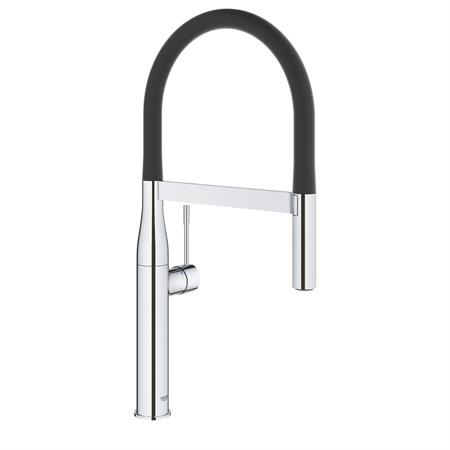 Miscelatore lavello grohe essence 30294000 cromato e nero con doccetta professionale