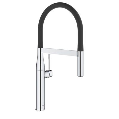 Miscelatore lavello grohe essence 30294000 cromato e nero con doccetta professionale