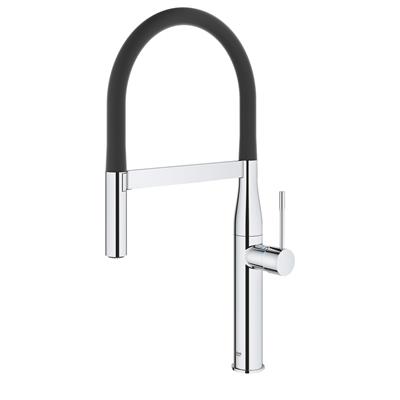 Miscelatore lavello grohe essence 30294000 cromato e nero con doccetta professionale