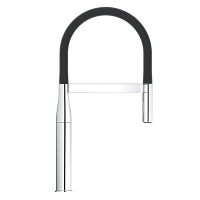 Miscelatore lavello grohe essence 30294000 cromato e nero con doccetta professionale