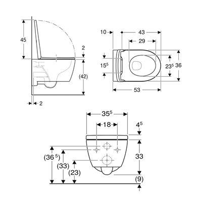 Coppia sanitari vaso bidet e coprivaso rallentato geberit icon sospesi turboflush