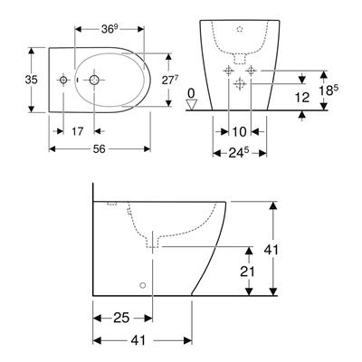 Coppia sanitari vaso bidet e coprivaso rallentato geberit icon a terra turboflush