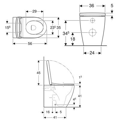 Coppia sanitari vaso bidet e coprivaso rallentato geberit icon bianco opaco a terra rimfree