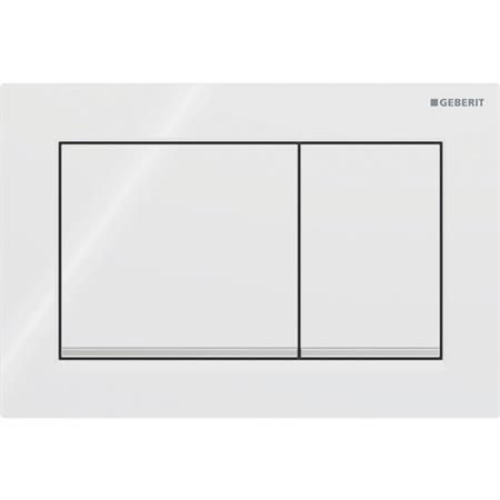 Placca di comando geberit omega 20 square bianco e cromato lucido 115.080.kj.1