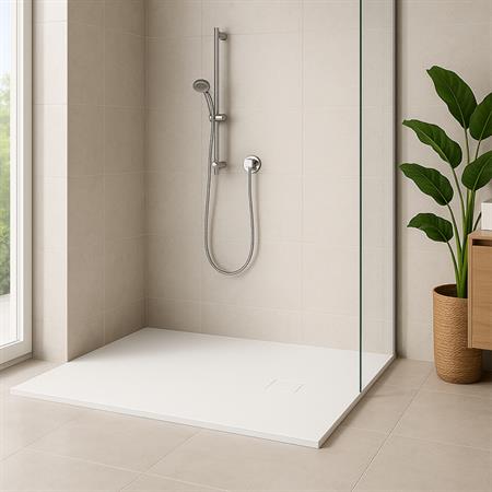 Piatto doccia jazz rettangolare 80x100 bianco effetto pietra slim
