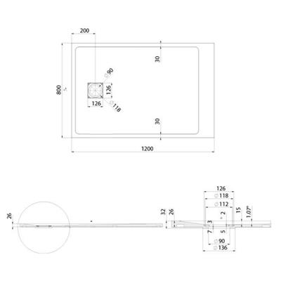 Piatto doccia jazz rettangolare 80x120 bianco effetto pietra slim