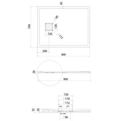 Piatto doccia jazz rettangolare 70x90 bianco effetto pietra slim