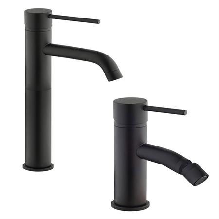 Set miscelatori paini cox lavabo e bidet nero opaco